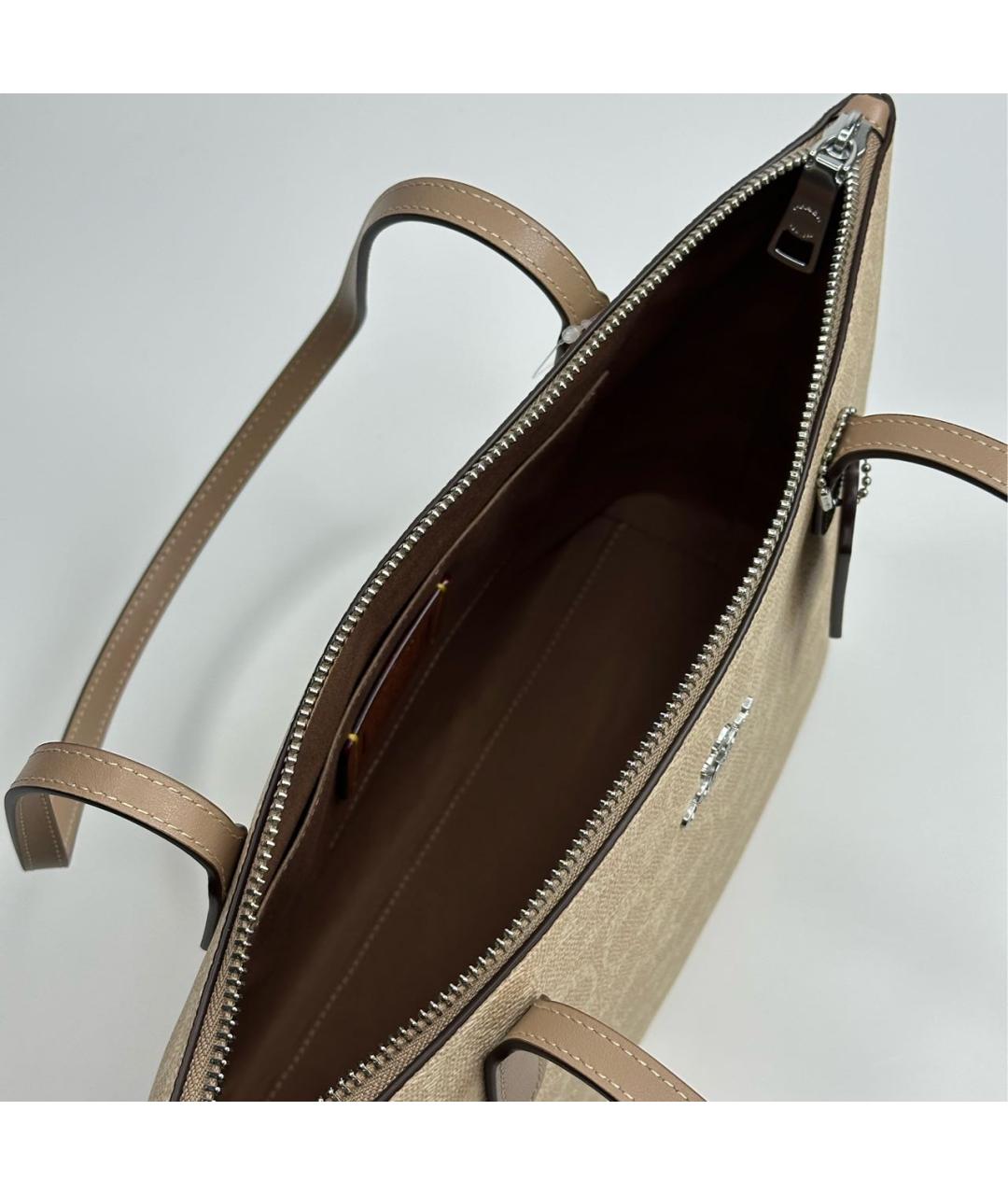 COACH Бежевая сумка тоут, фото 4