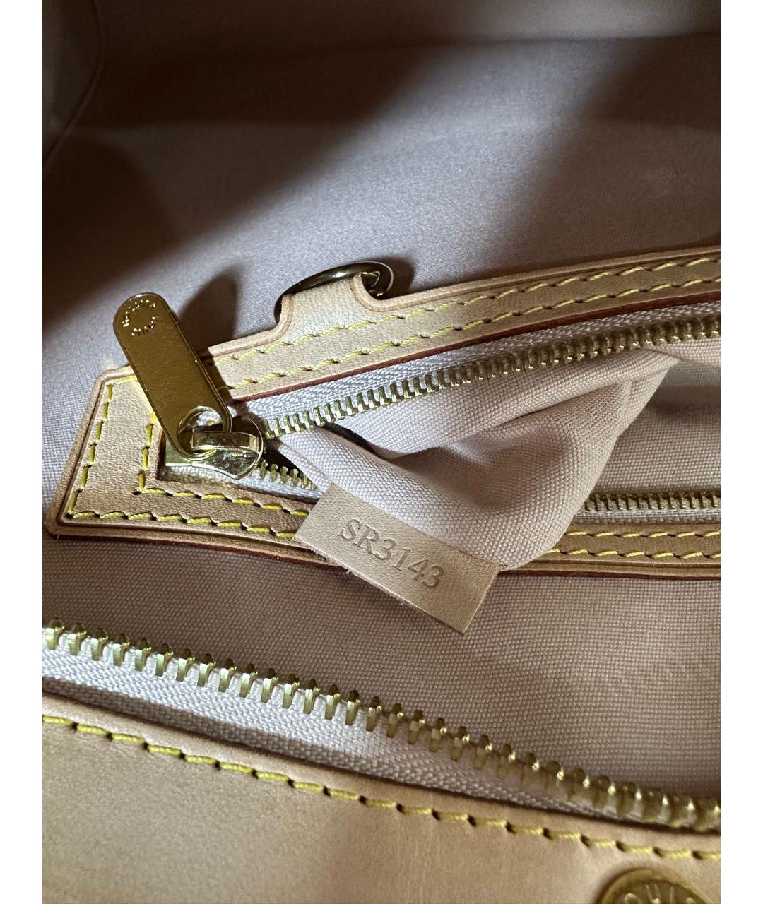LOUIS VUITTON Золотая сумка с короткими ручками из лакированной кожи, фото 8