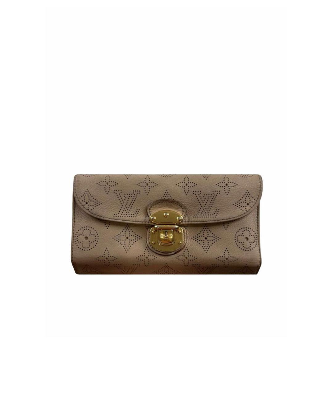 LOUIS VUITTON Бежевый кожаный кошелек, фото 1