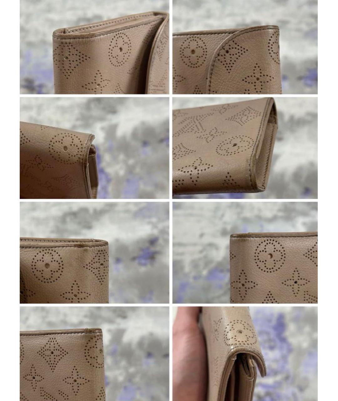 LOUIS VUITTON Бежевый кожаный кошелек, фото 5