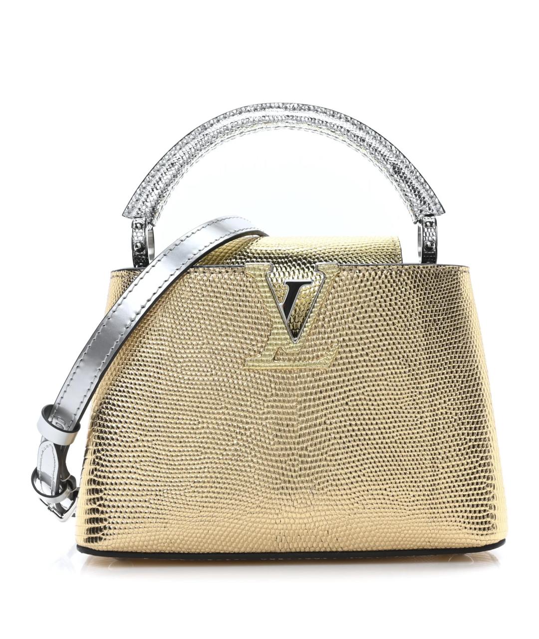 LOUIS VUITTON Золотая сумка с короткими ручками из экзотической кожи, фото 7