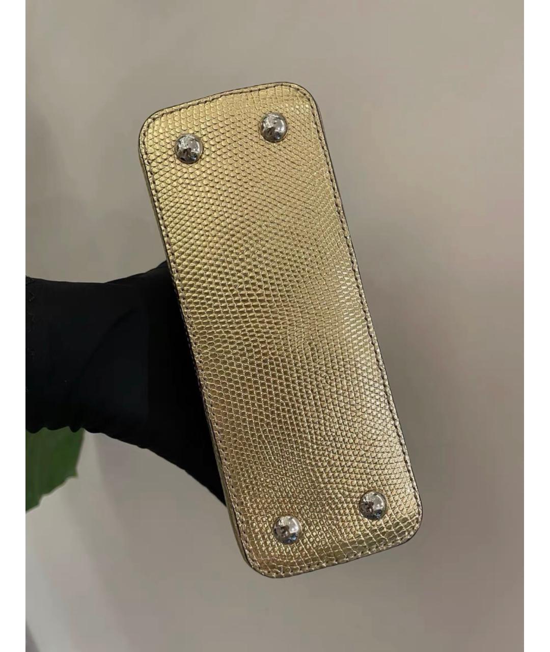LOUIS VUITTON Золотая сумка с короткими ручками из экзотической кожи, фото 6