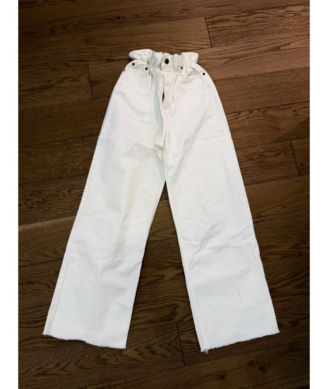 MIU MIU Белые хлопковые прямые джинсы, фото 9
