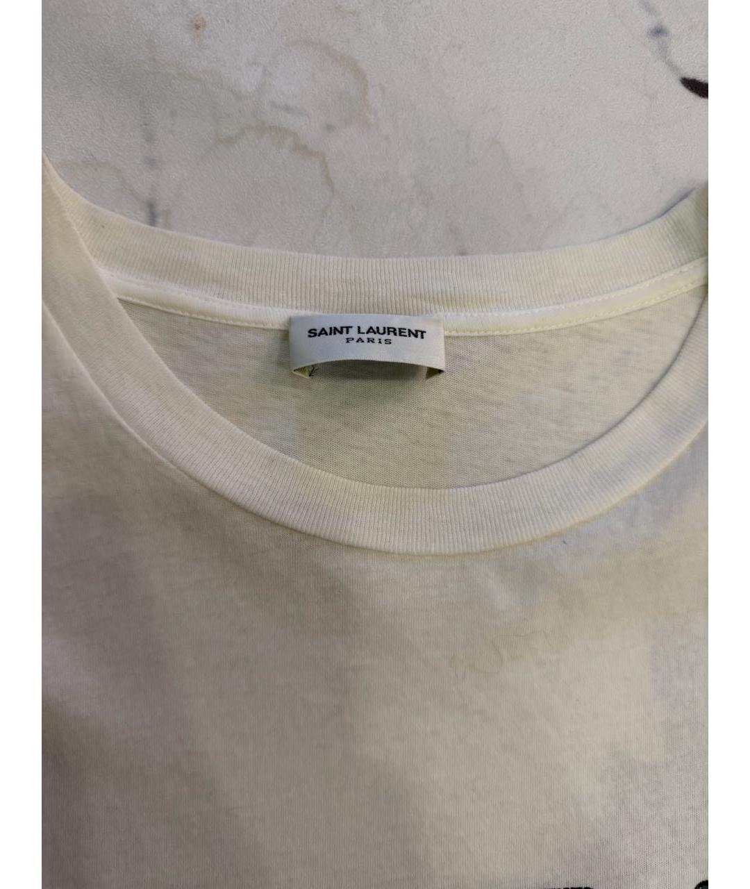 SAINT LAURENT Белая хлопковая футболка, фото 3