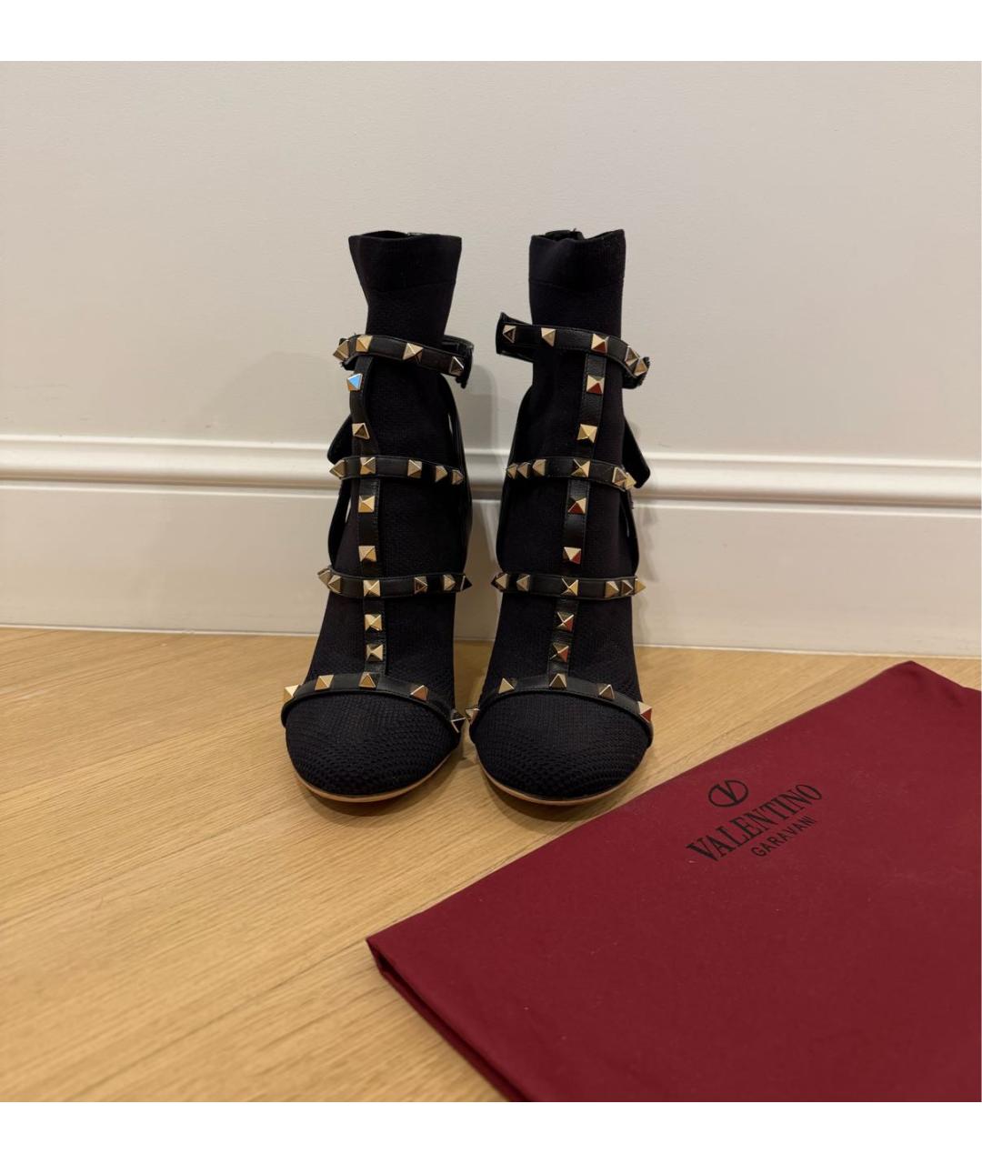 VALENTINO Черные текстильные ботильоны, фото 2