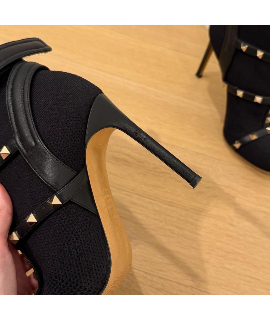 VALENTINO Черные текстильные ботильоны, фото 6