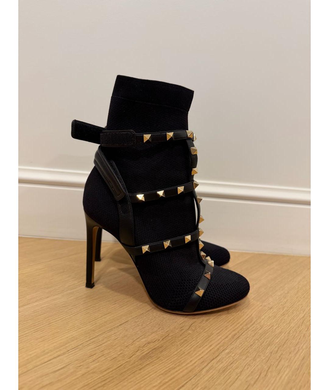 VALENTINO Черные текстильные ботильоны, фото 3