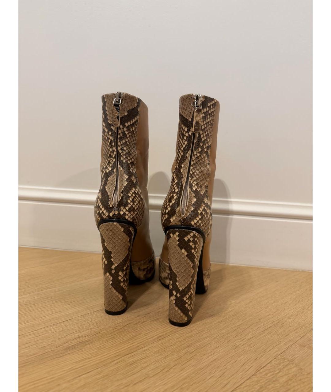 GUCCI Бежевые кожаные ботильоны, фото 4