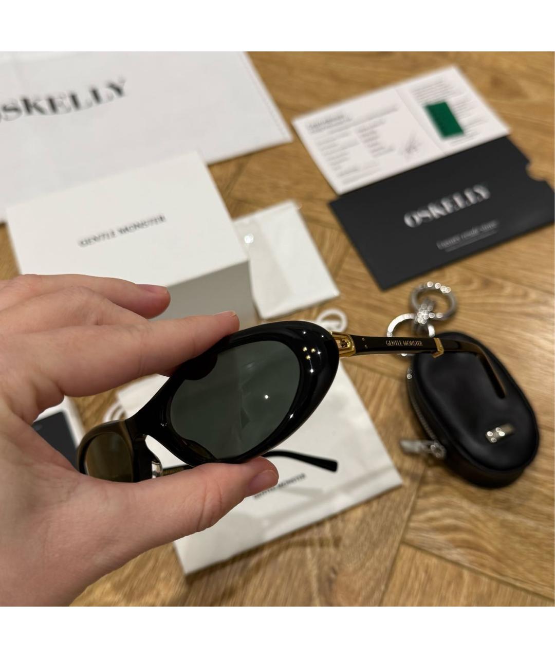 GENTLE MONSTER Черные пластиковые солнцезащитные очки, фото 3