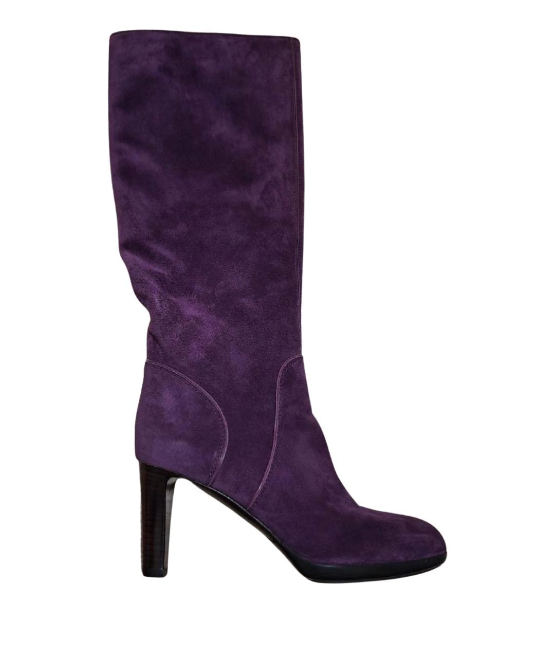 SERGIO ROSSI Фиолетовые замшевые сапоги, фото 1