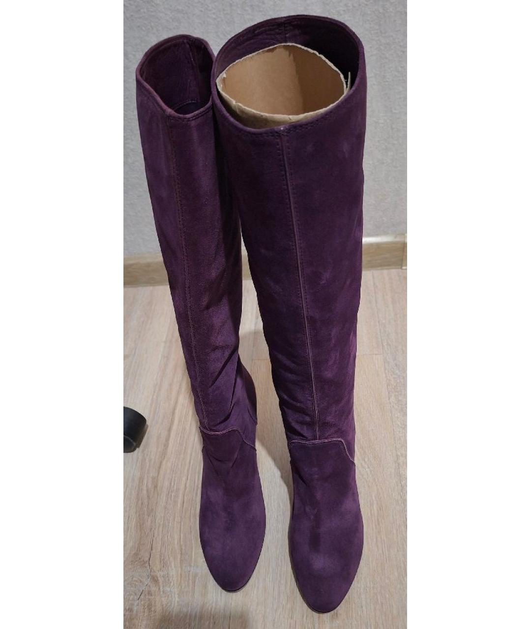 SERGIO ROSSI Фиолетовые замшевые сапоги, фото 2