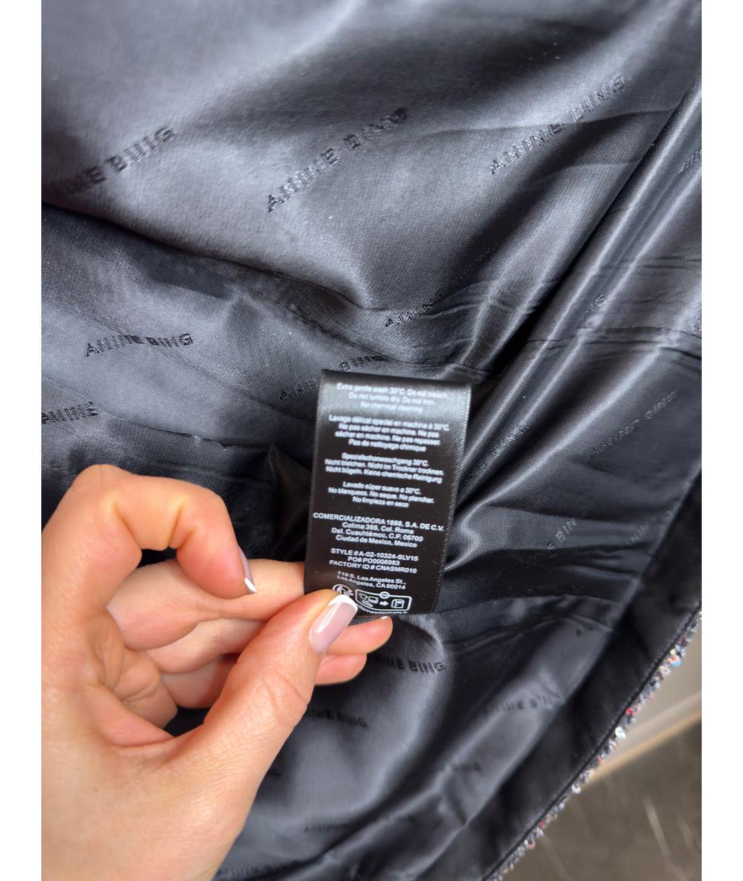 ANINE BING Серебряное коктейльное платье, фото 6