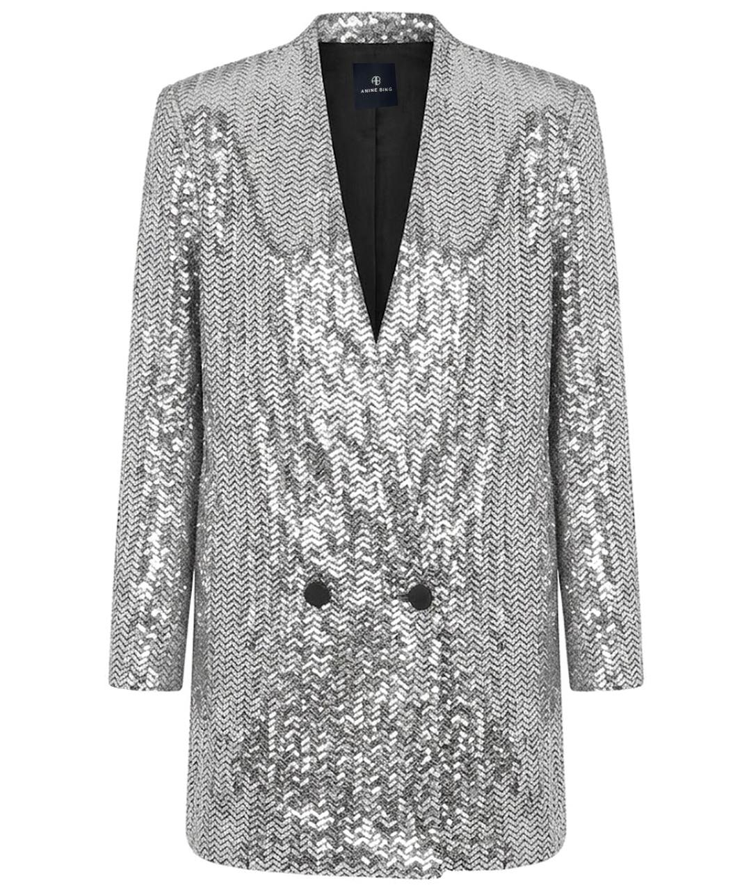 ANINE BING Серебряное коктейльное платье, фото 1