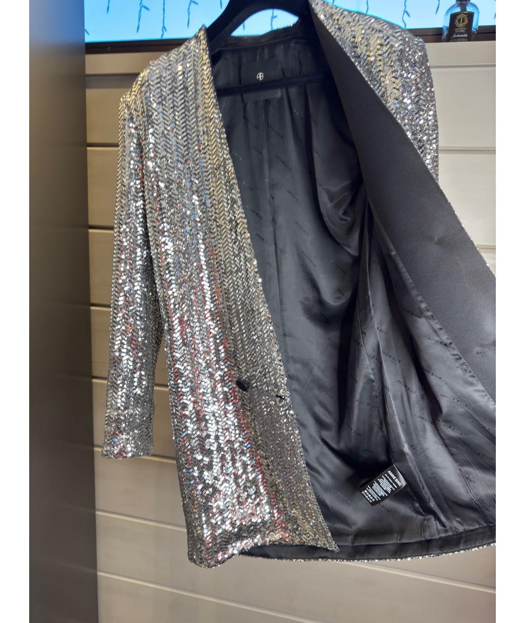 ANINE BING Серебряное коктейльное платье, фото 4