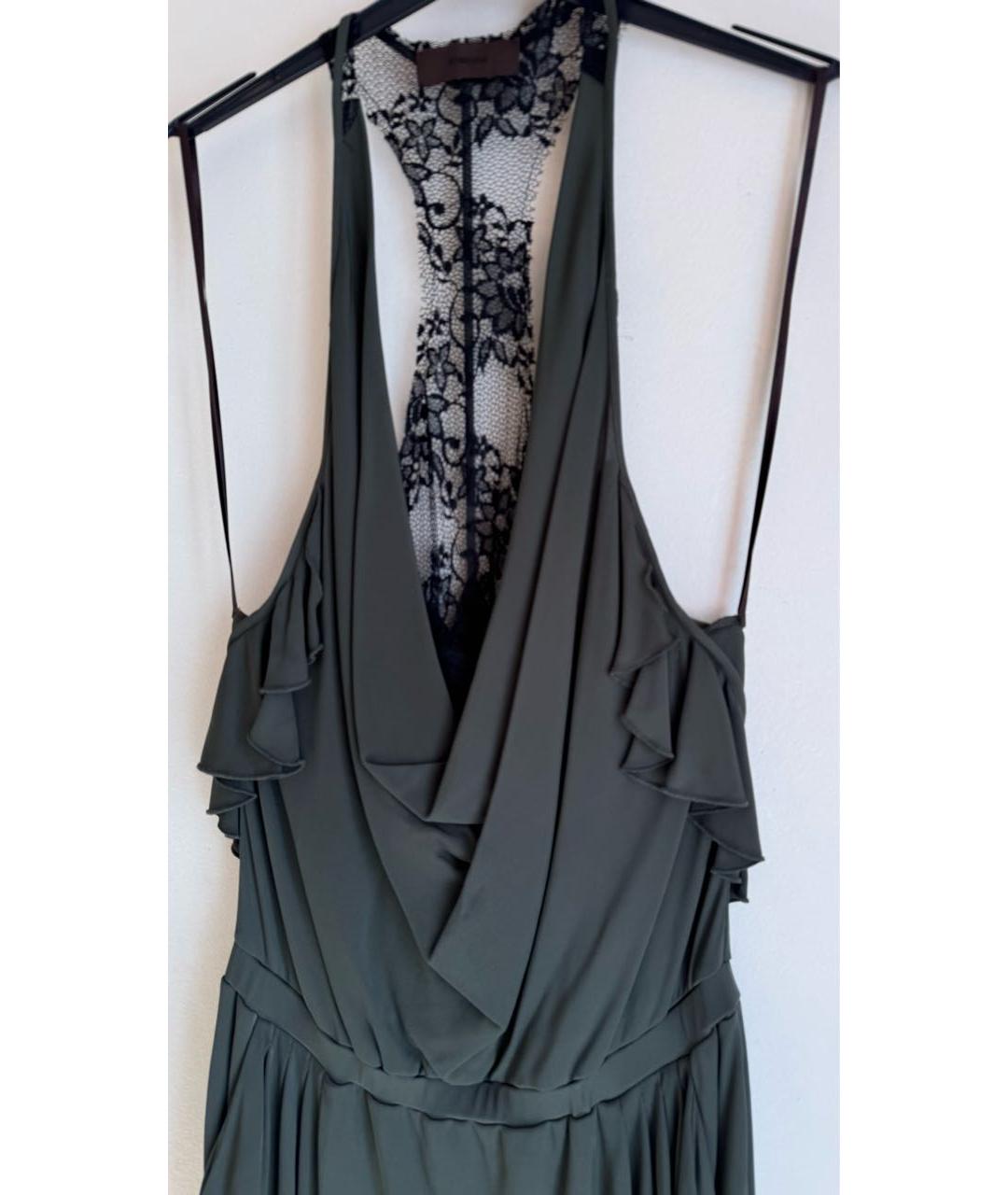 JO NO FUI Хаки вискозное коктейльное платье, фото 6