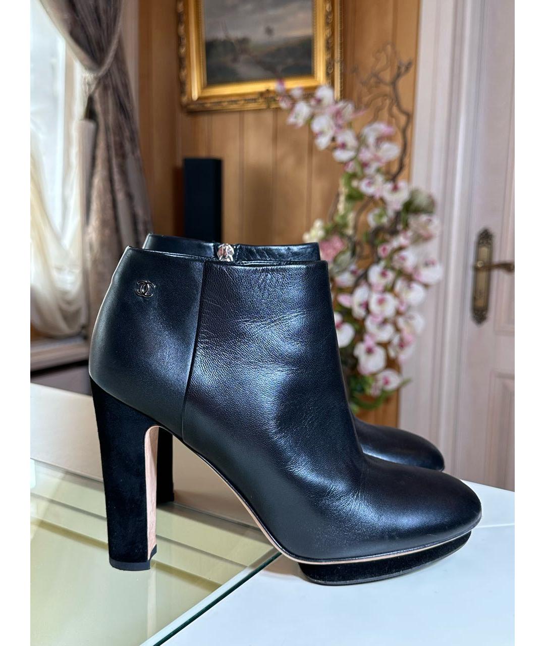 CHANEL Черные кожаные ботильоны, фото 9