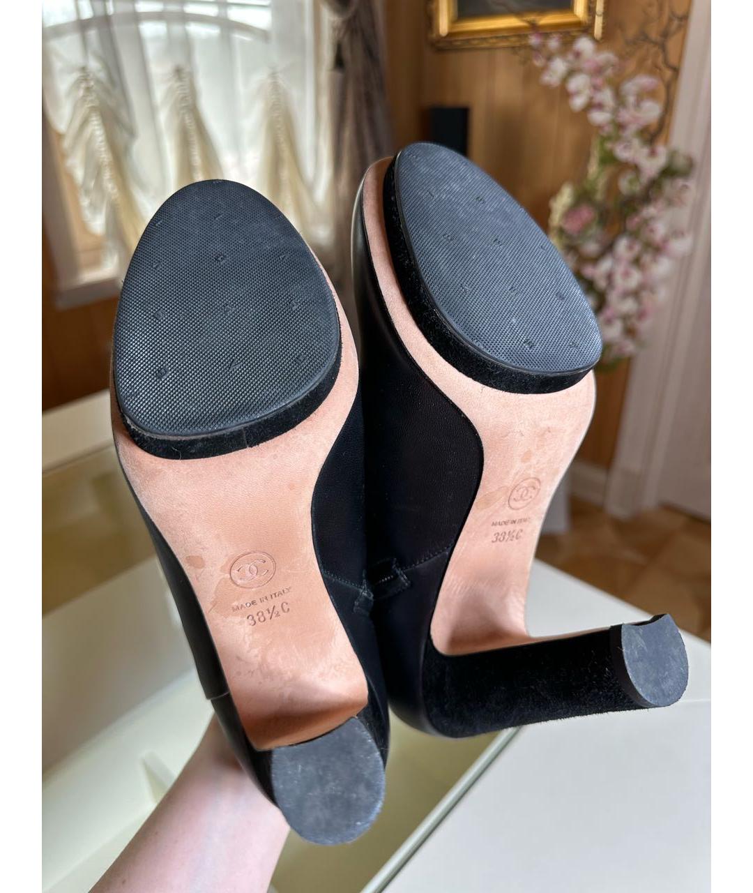 CHANEL Черные кожаные ботильоны, фото 5