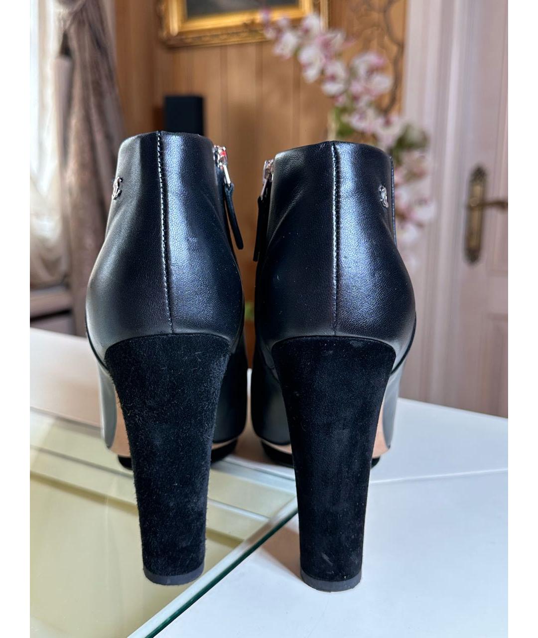 CHANEL Черные кожаные ботильоны, фото 3