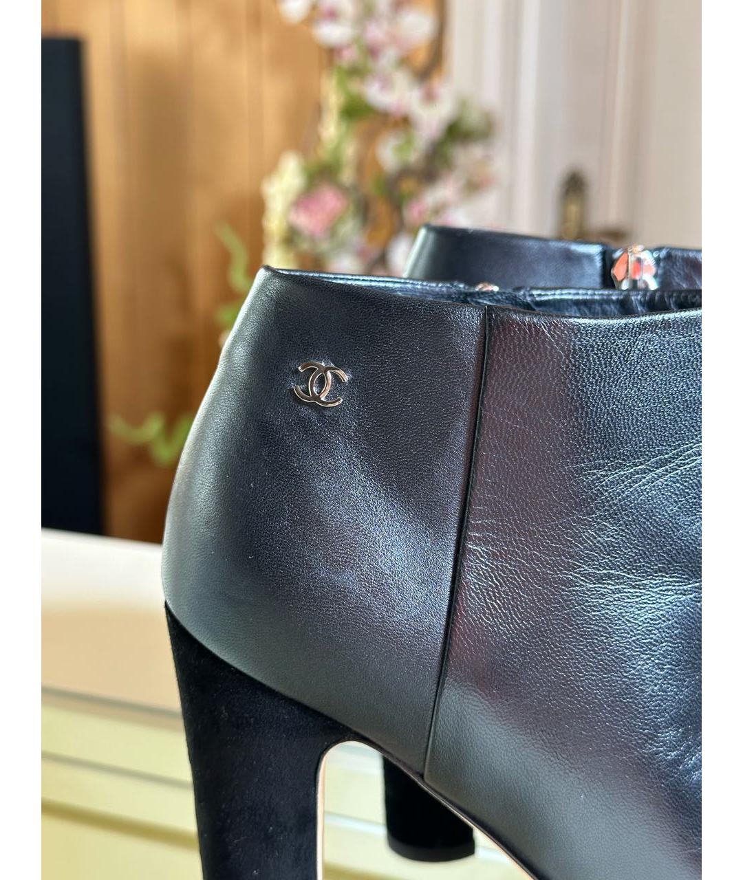 CHANEL Черные кожаные ботильоны, фото 7