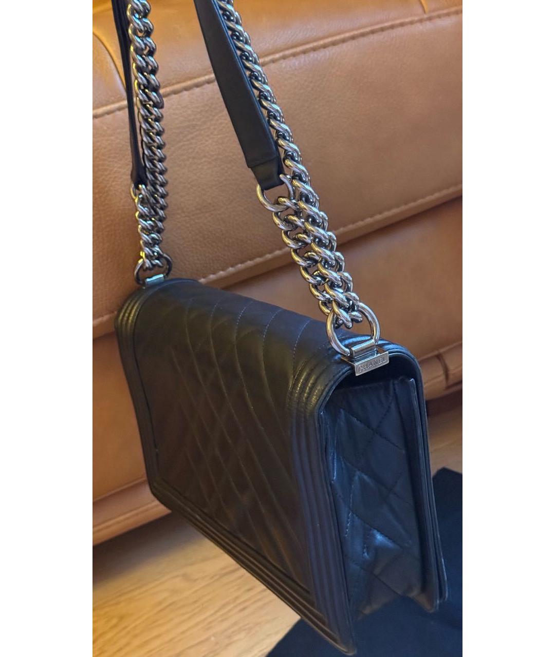 CHANEL Черная кожаная сумка через плечо, фото 2