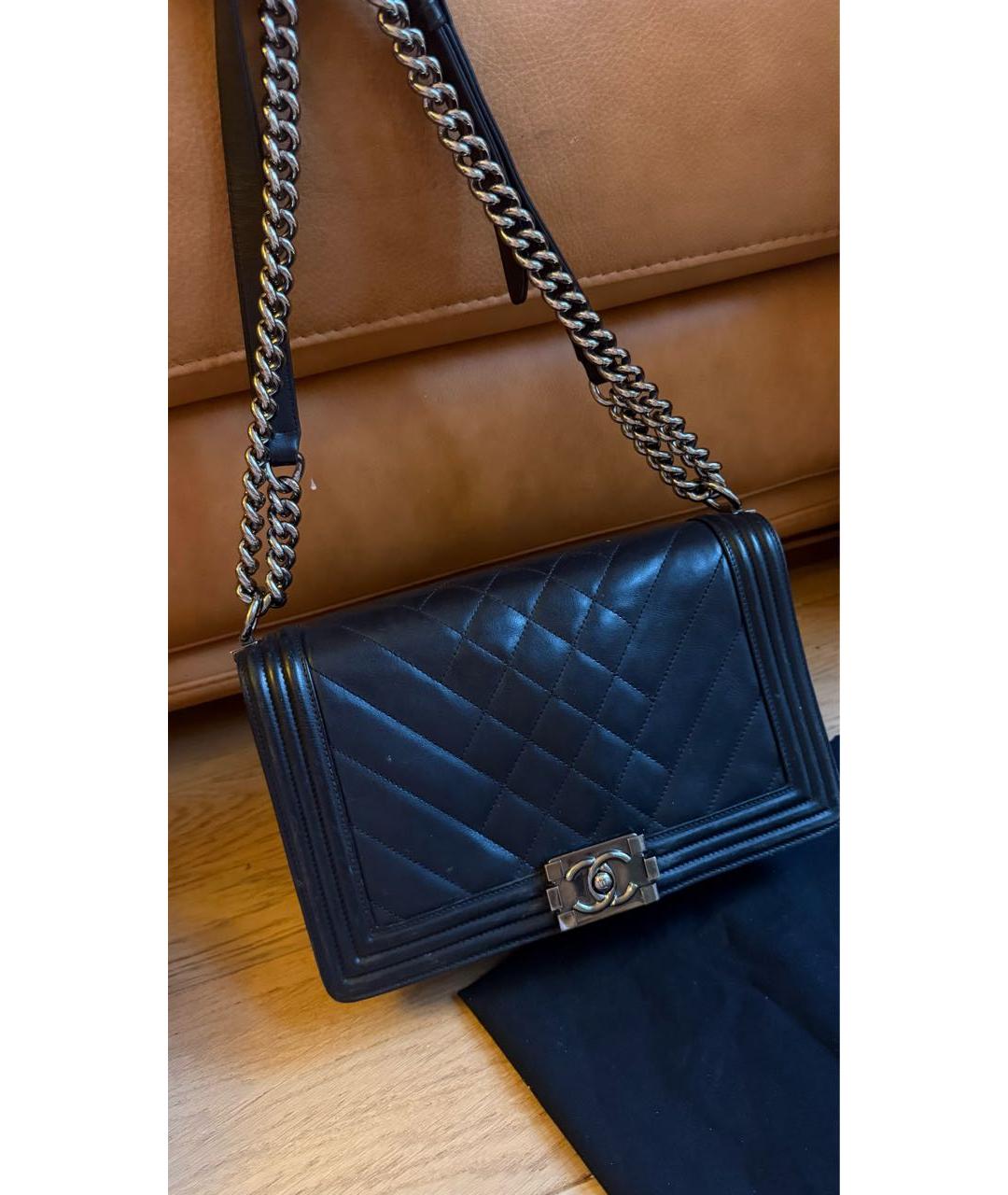 CHANEL Черная кожаная сумка через плечо, фото 5