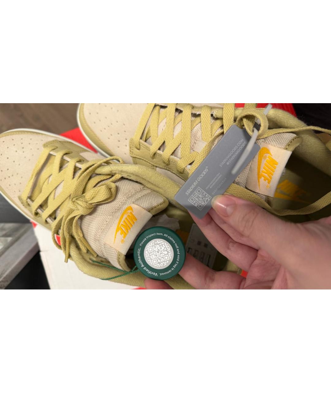 NIKE Бежевые замшевые низкие кроссовки / кеды, фото 4