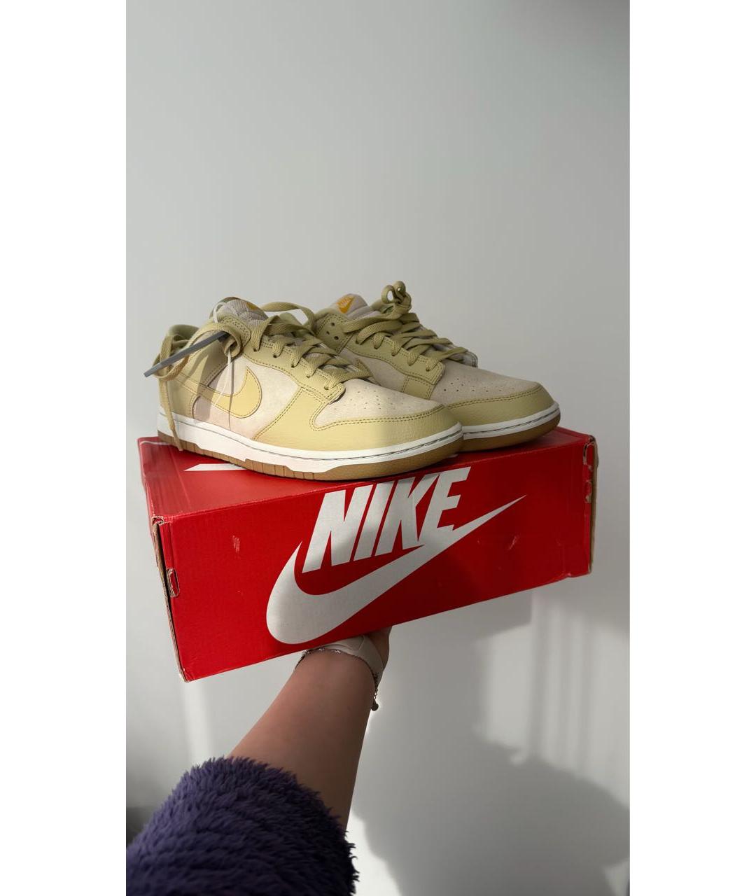 NIKE Бежевые замшевые низкие кроссовки / кеды, фото 2