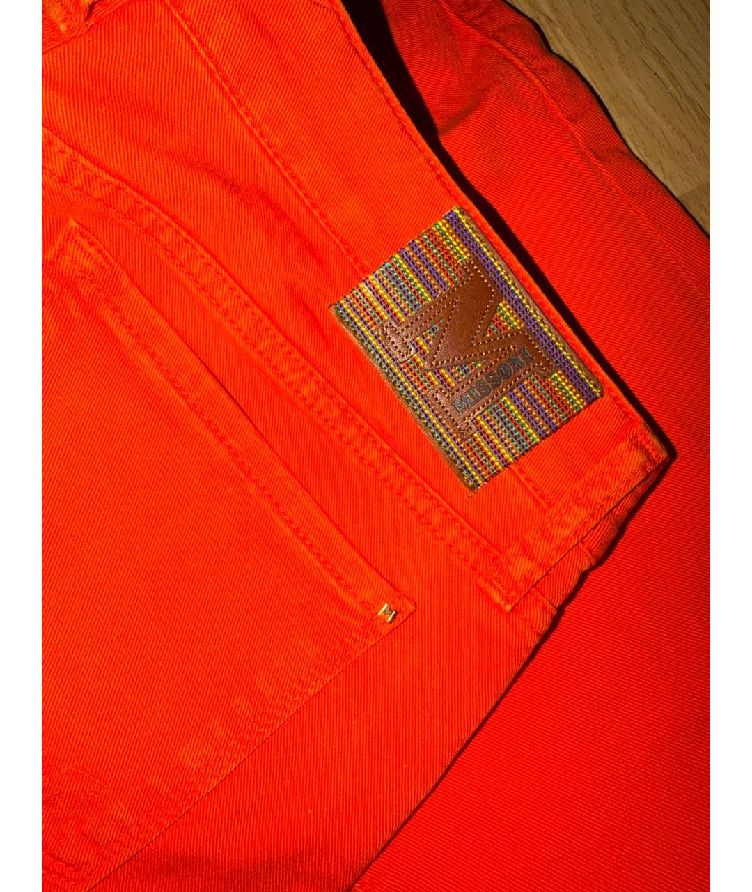 MISSONI Оранжевое хлопко-эластановые джинсы слим, фото 6