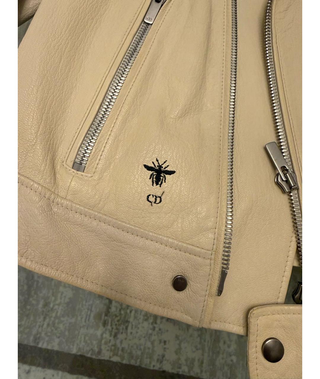 CHRISTIAN DIOR Бежевая кожаная куртка, фото 6