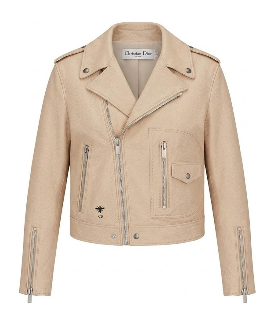 CHRISTIAN DIOR Бежевая кожаная куртка, фото 1