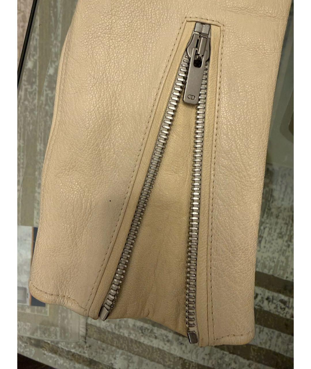 CHRISTIAN DIOR Бежевая кожаная куртка, фото 5