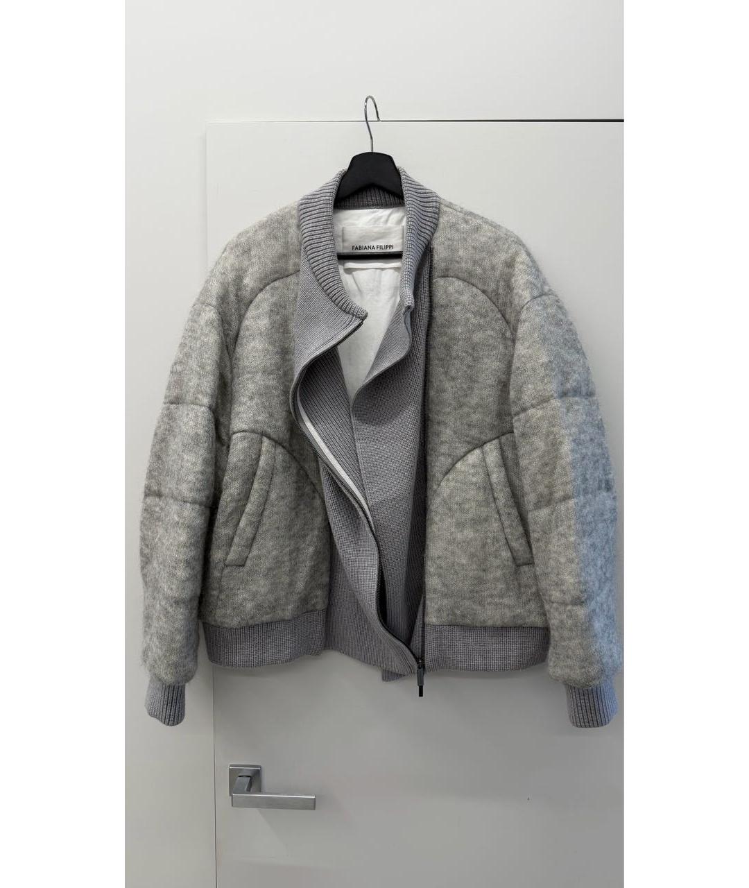 FABIANA FILIPPI Серая шерстяная куртка, фото 5