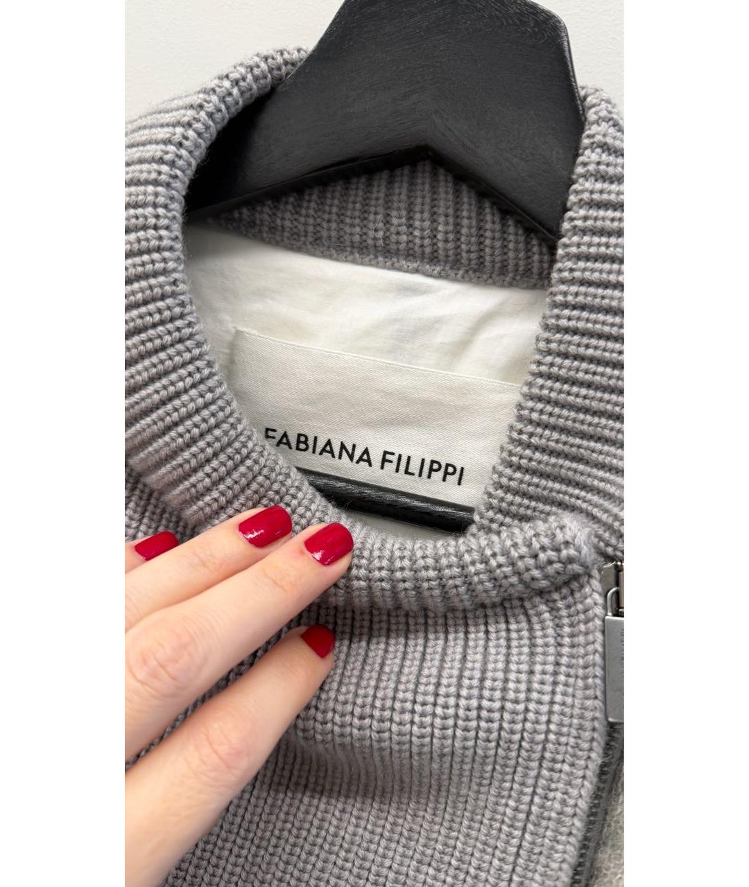 FABIANA FILIPPI Серая шерстяная куртка, фото 3