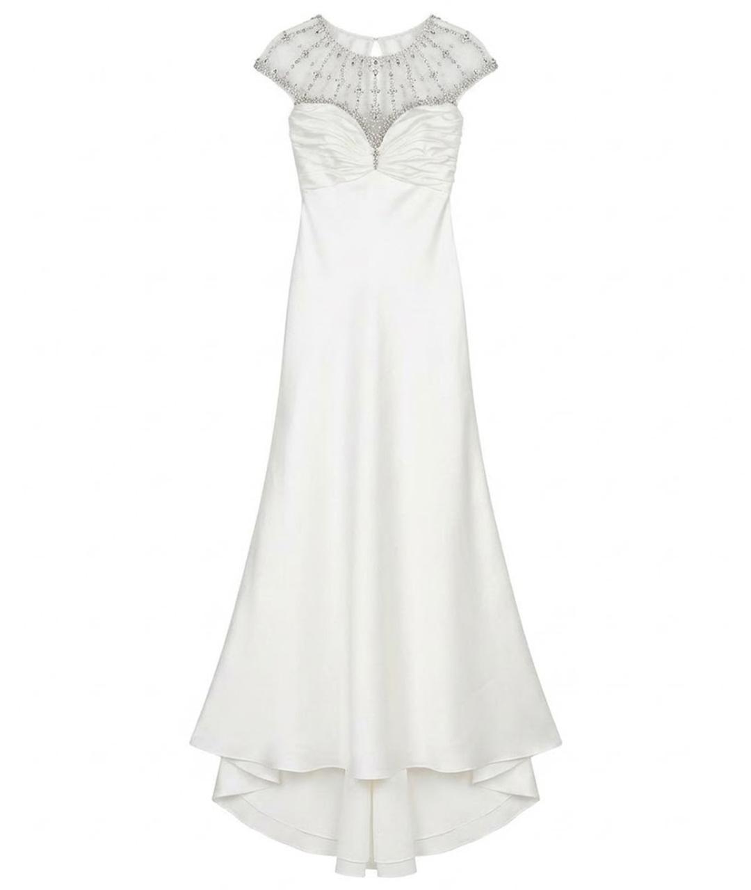 JENNY PACKHAM Белое атласное свадебное платье, фото 1