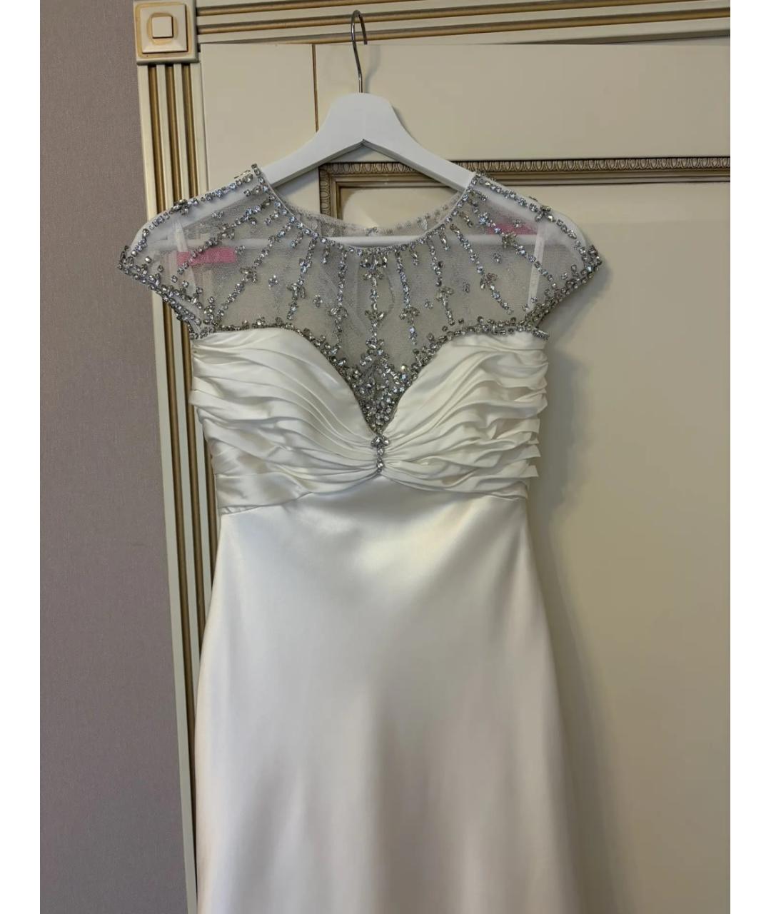 JENNY PACKHAM Белое атласное свадебное платье, фото 2