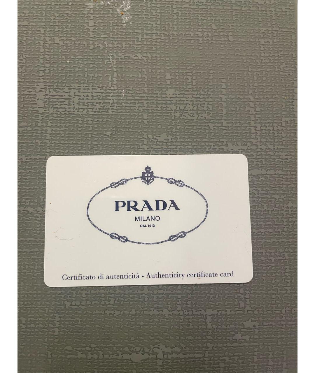 PRADA Хаки кожаная сумка с короткими ручками, фото 8