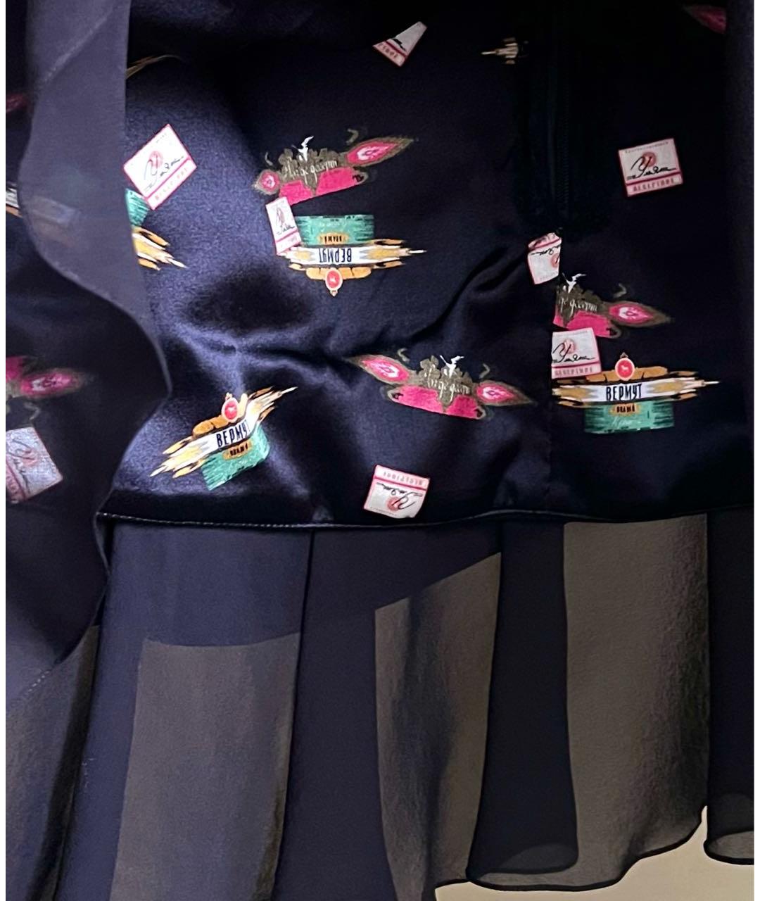 ULYANA SERGEENKO Черная кожаная юбка мини, фото 5