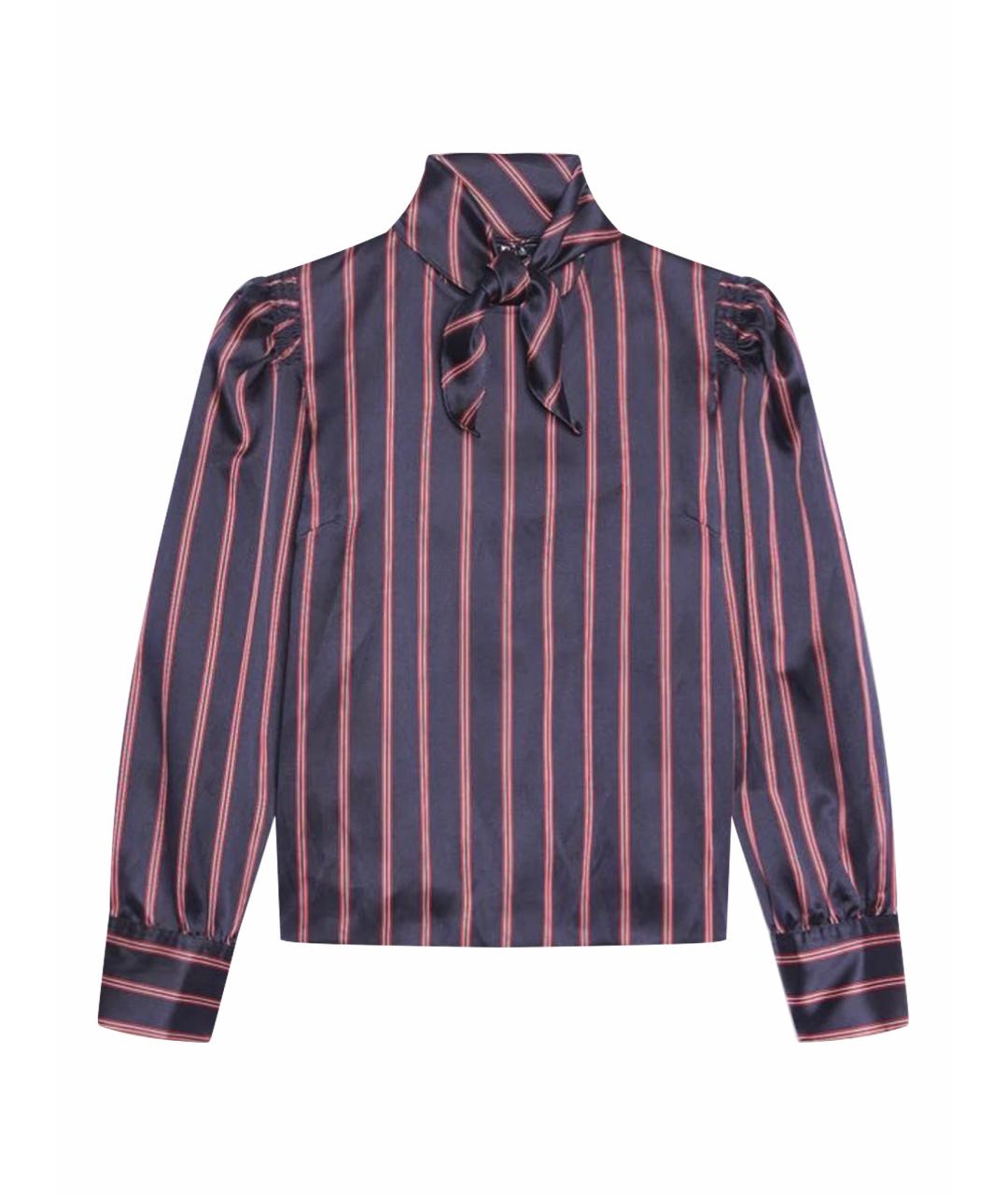 SANDRO Синяя атласная блузы, фото 1