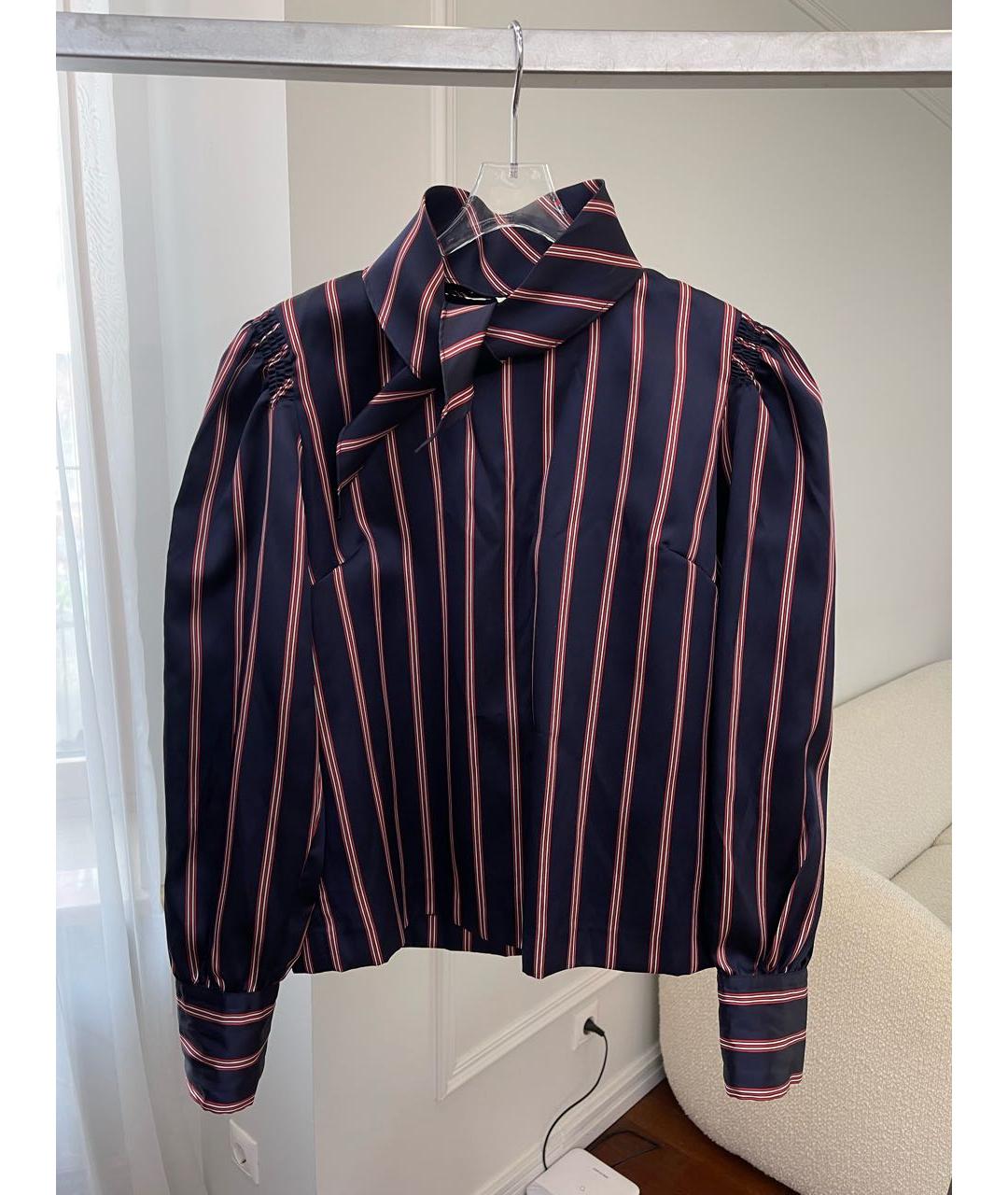 SANDRO Синяя атласная блузы, фото 2