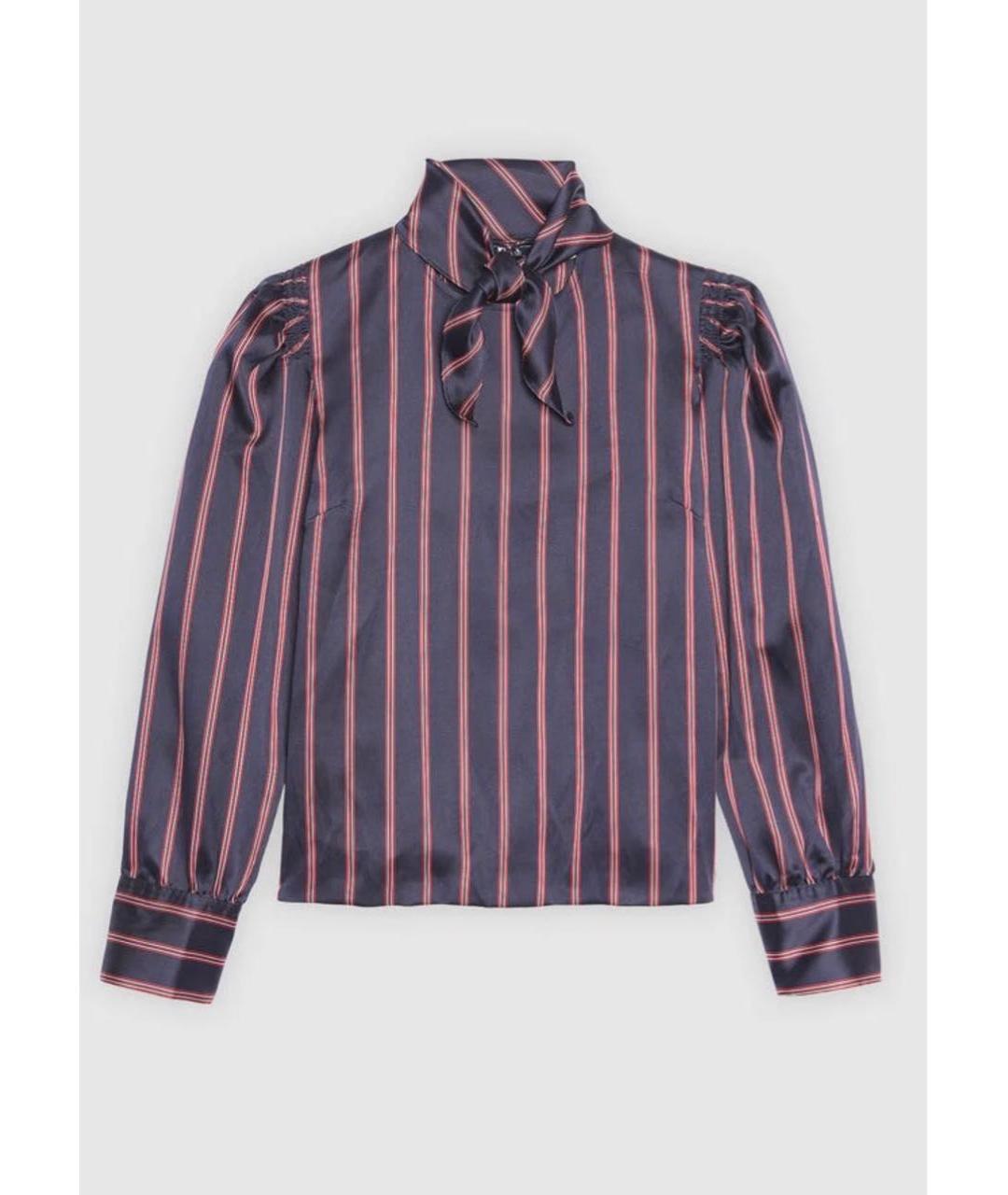 SANDRO Синяя атласная блузы, фото 8