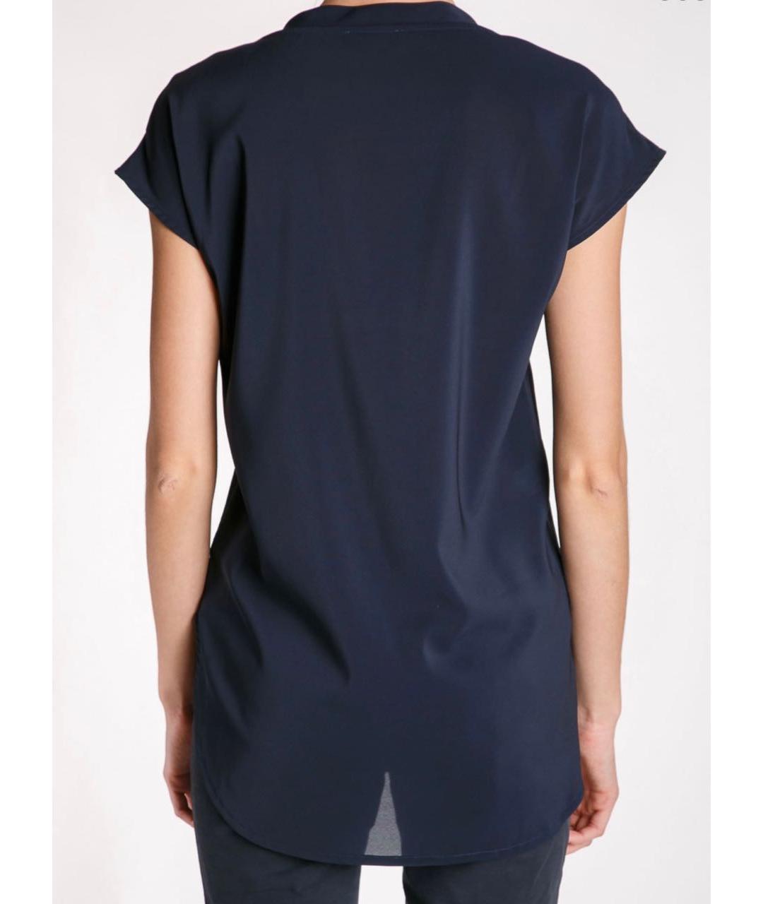 LES COPAINS Темно-синяя хлопковая футболка, фото 4