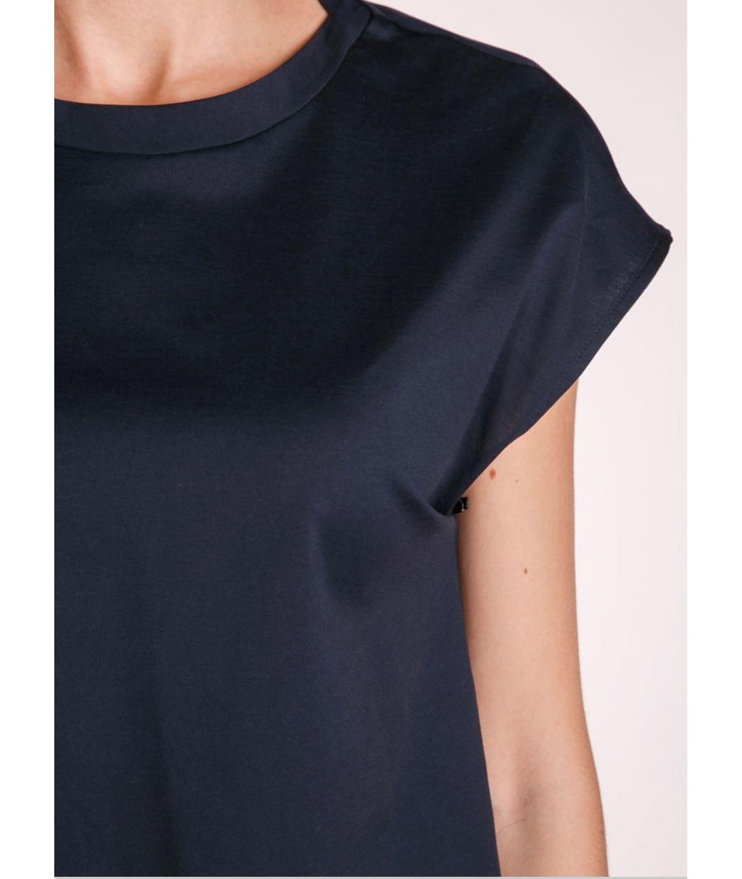 LES COPAINS Темно-синяя хлопковая футболка, фото 5