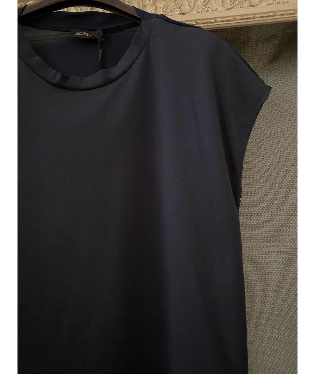 LES COPAINS Темно-синяя хлопковая футболка, фото 6