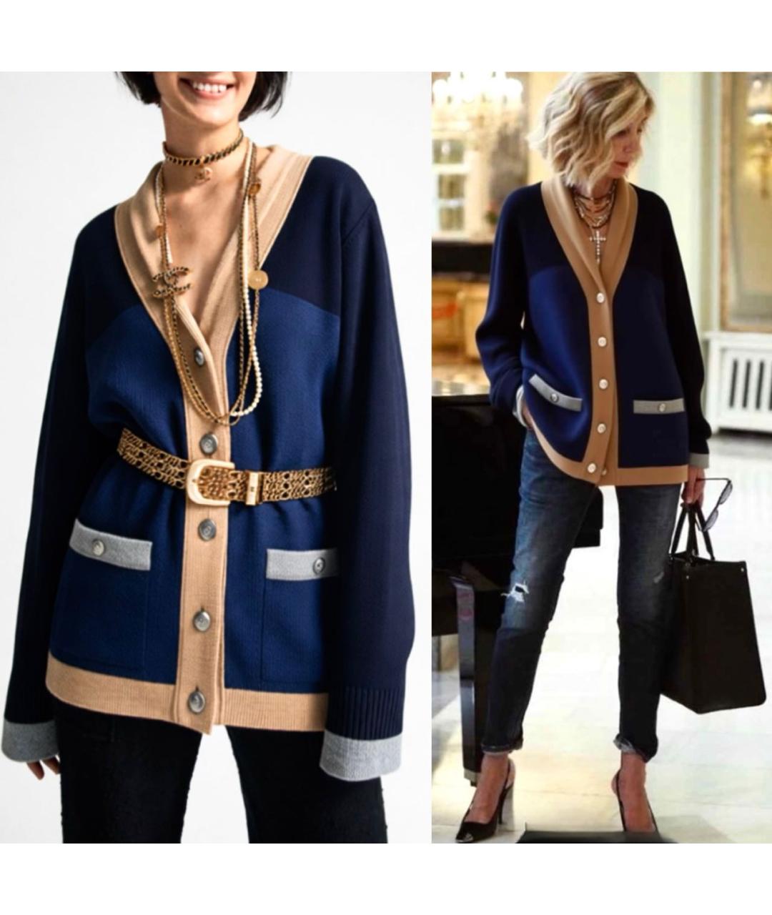 CHANEL Темно-синий кашемировый кардиган, фото 6