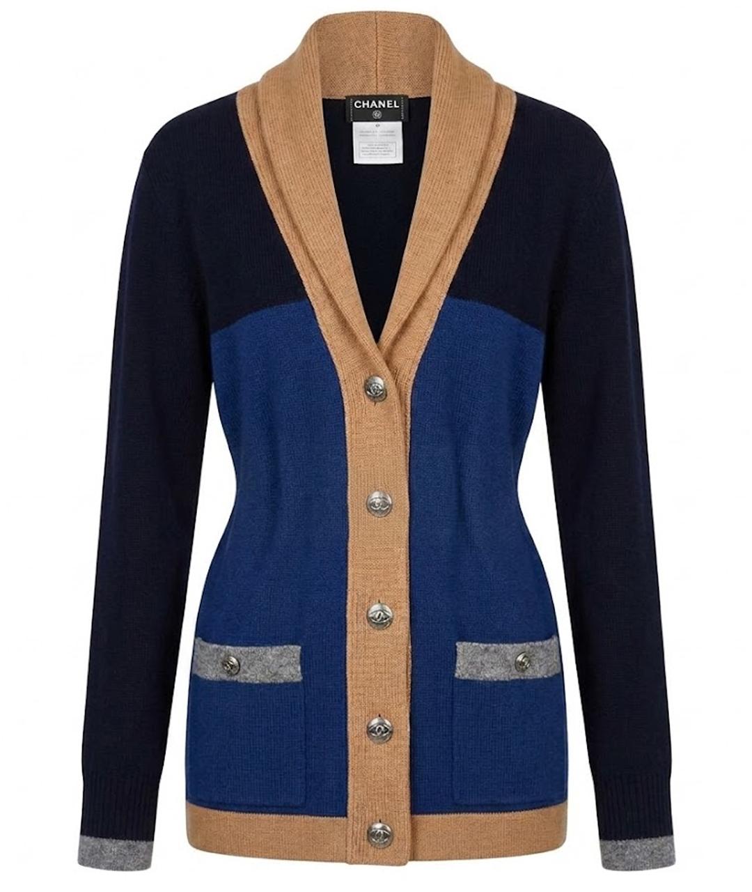 CHANEL Темно-синий кашемировый кардиган, фото 1