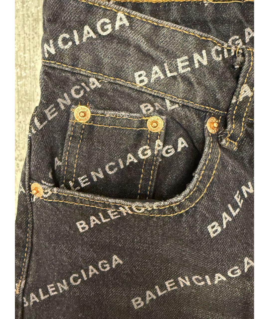 BALENCIAGA Серые хлопковые прямые джинсы, фото 4