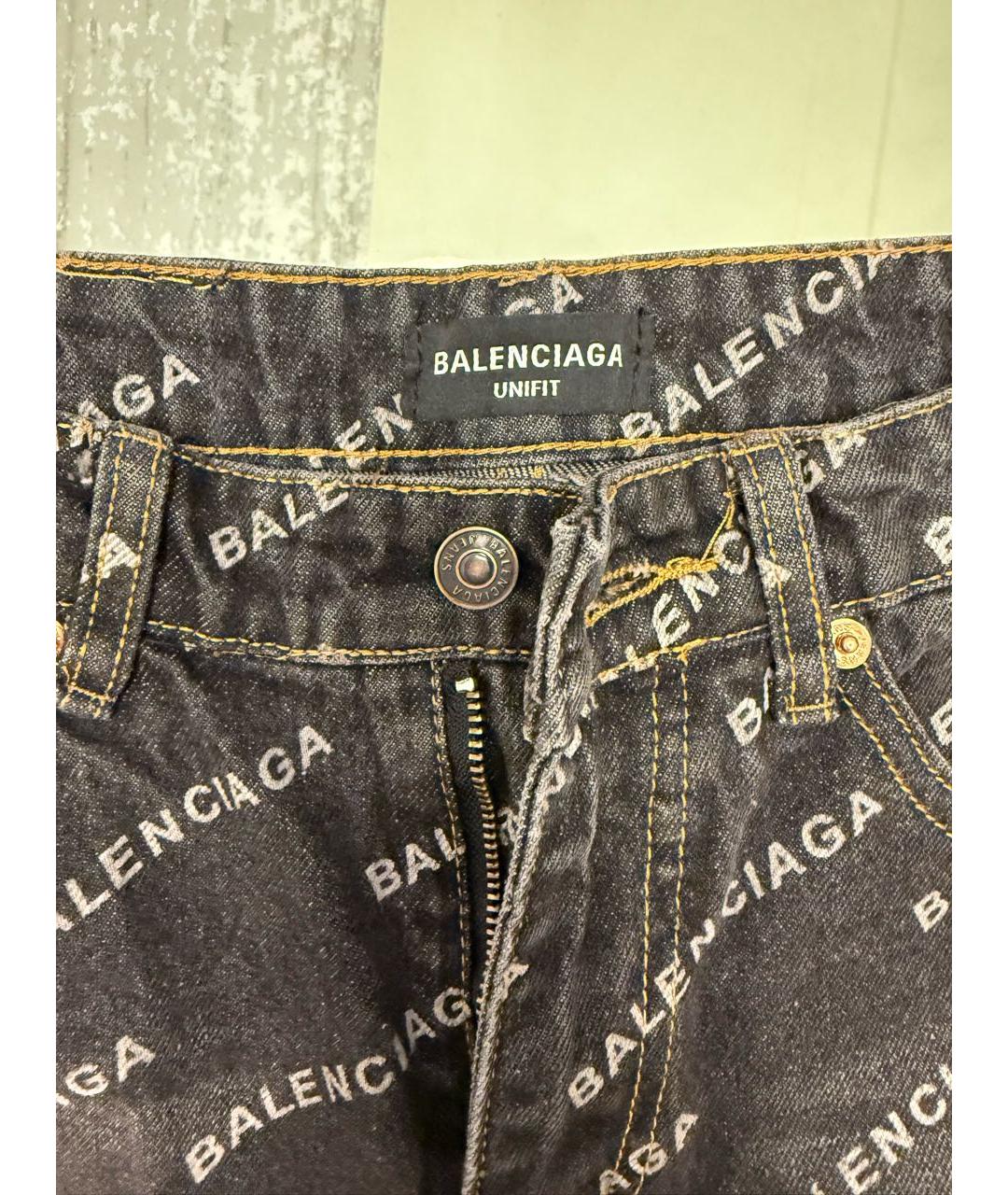 BALENCIAGA Серые хлопковые прямые джинсы, фото 3