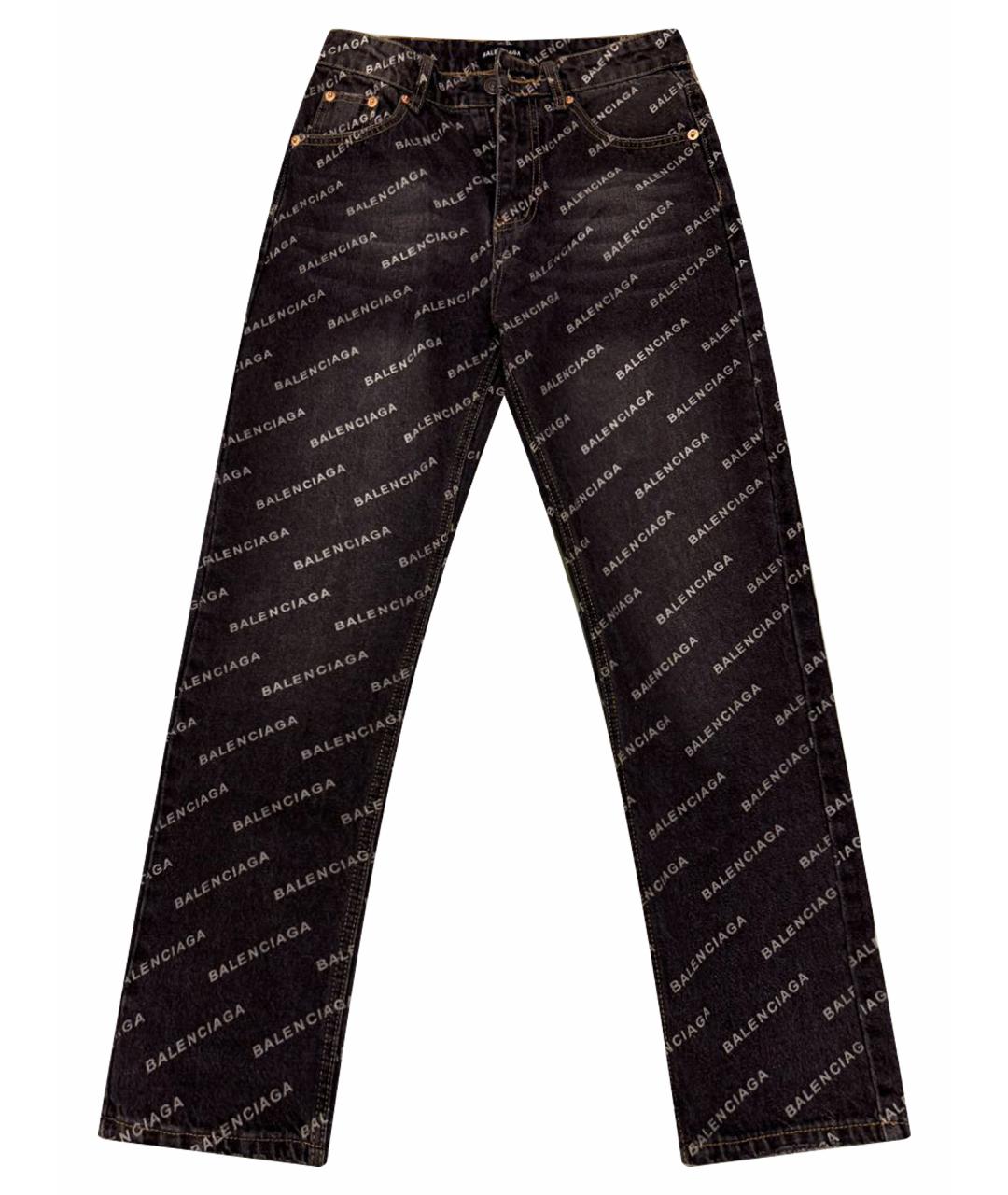 BALENCIAGA Серые хлопковые прямые джинсы, фото 1