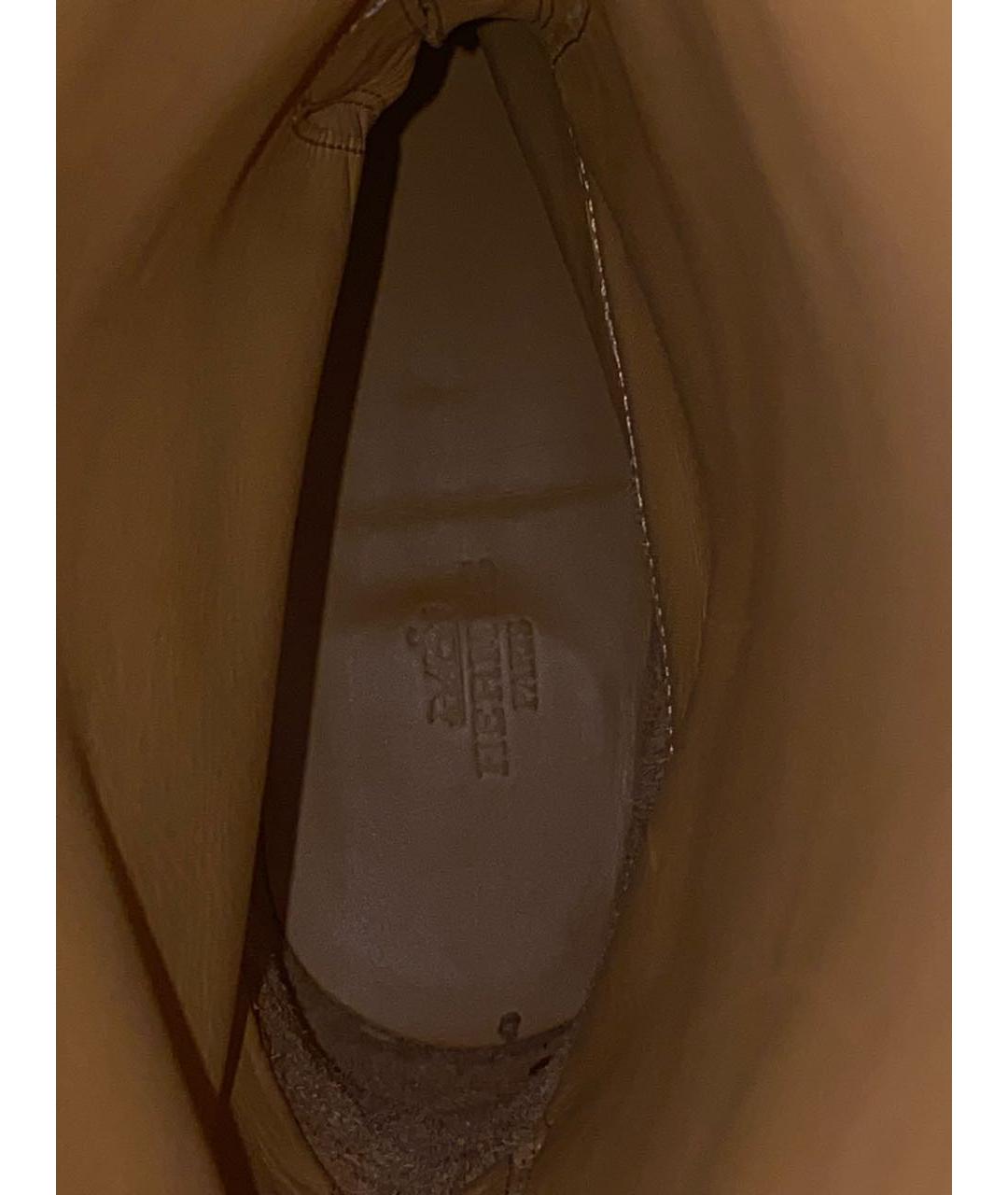 HERMES Хаки кожаные сапоги, фото 7