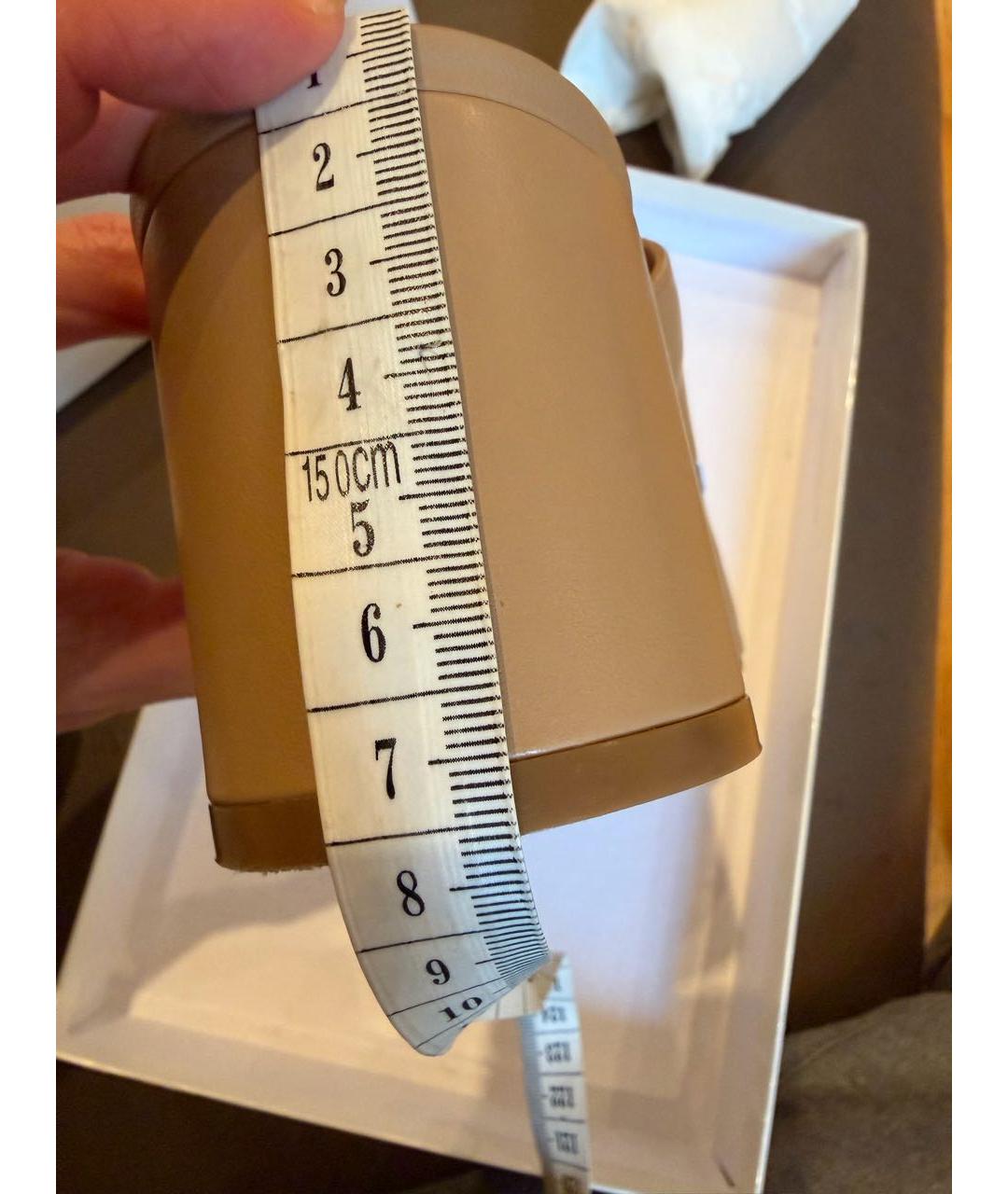 MAISON MARGIELA Бежевые кожаные сабо, фото 4